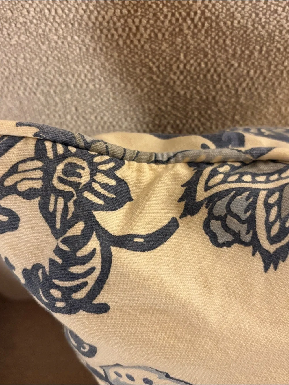 Pair Custom Blue and White Throw Pillows